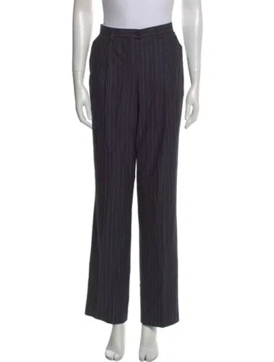 Pre-owned Escada Wool Wide Leg Pants In Black