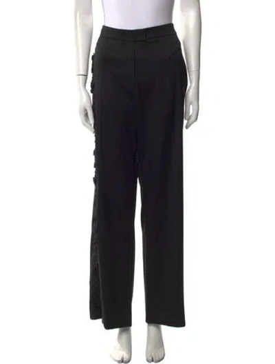 Pre-owned Escada Wool Wide Leg Pants In Black