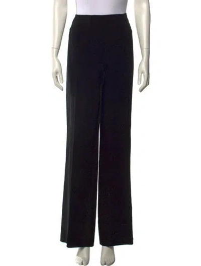 Pre-owned Escada Wool Wide Leg Pants In Black