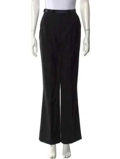 Pre-owned Escada Wool Wide Leg Pants In Black