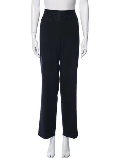 Pre-owned Escada Wool Wide Leg Pants In Black
