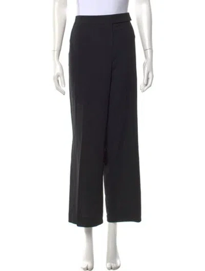 Pre-owned Escada Wool Wide Leg Pants In Black