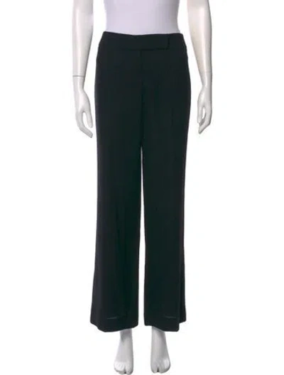 Pre-owned Escada Wool Wide Leg Pants In Black
