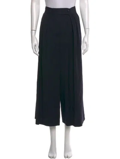 Pre-owned Escada Wool Wide Leg Pants In Black