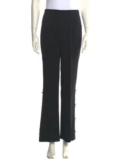 Pre-owned Escada Wool Wide Leg Pants In Black
