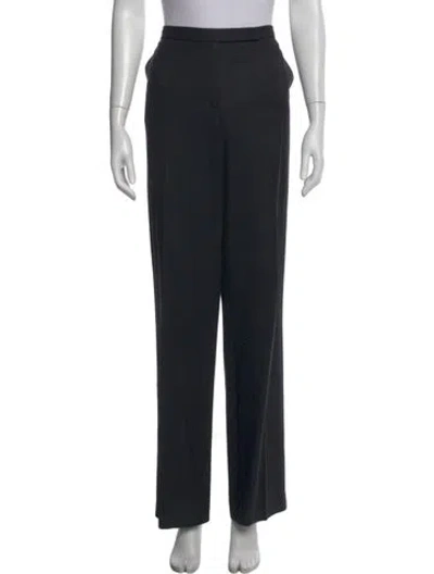 Pre-owned Escada Wool Wide Leg Pants In Black
