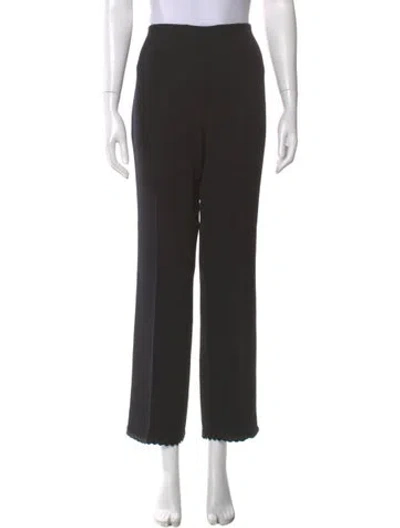 Pre-owned Escada Wool Wide Leg Pants In Black