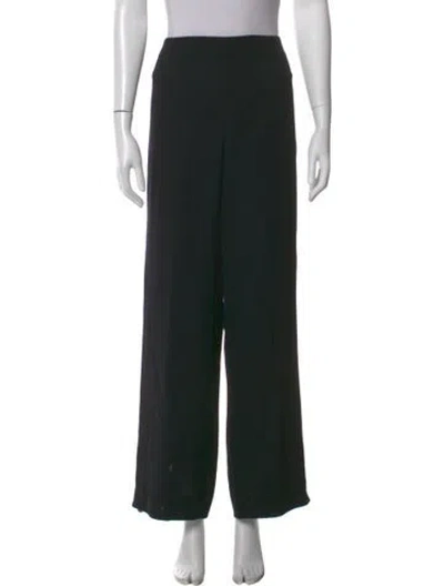 Pre-owned Escada Wool Wide Leg Pants In Black