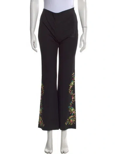 Pre-owned Escada Wool Wide Leg Pants In Black