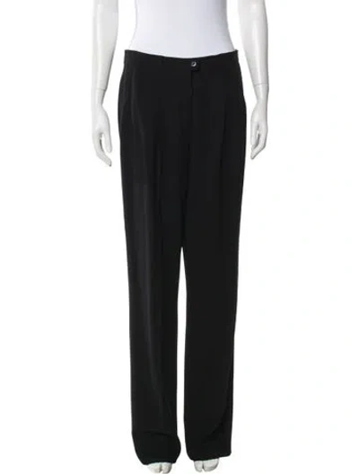 Pre-owned Escada Wool Wide Leg Pants In Black
