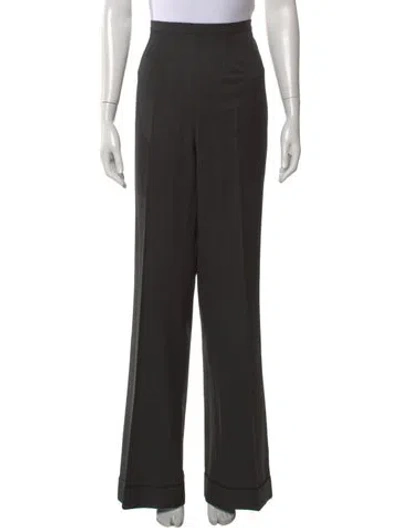 Pre-owned Escada Wool Wide Leg Pants In Black