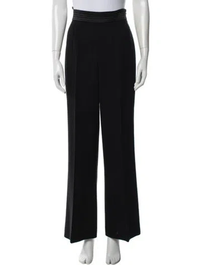 Pre-owned Escada Wool Wide Leg Pants In Black