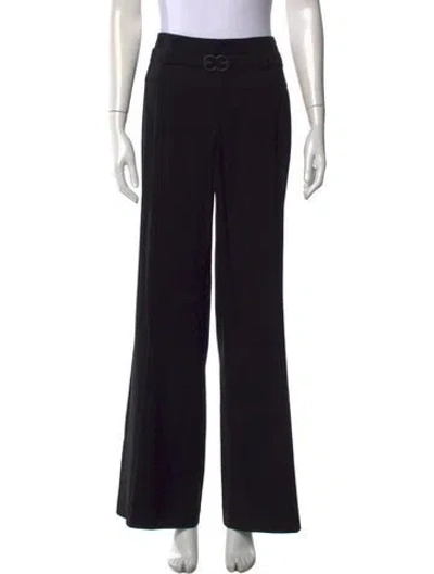 Pre-owned Escada Wool Wide Leg Pants In Black