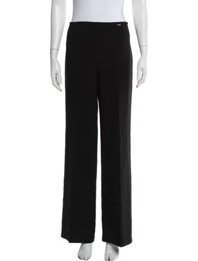 Pre-owned Escada Wool Wide Leg Pants In Black