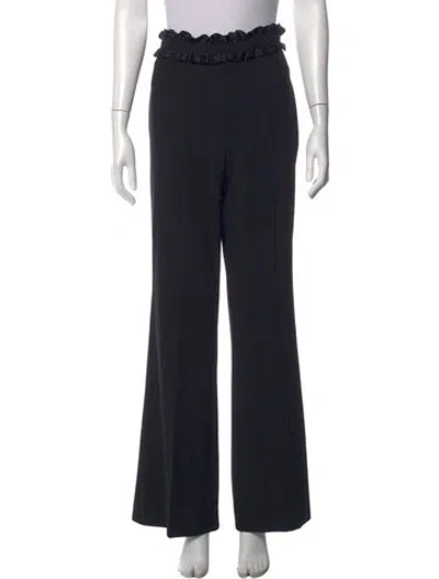 Pre-owned Escada Wool Wide Leg Pants In Black