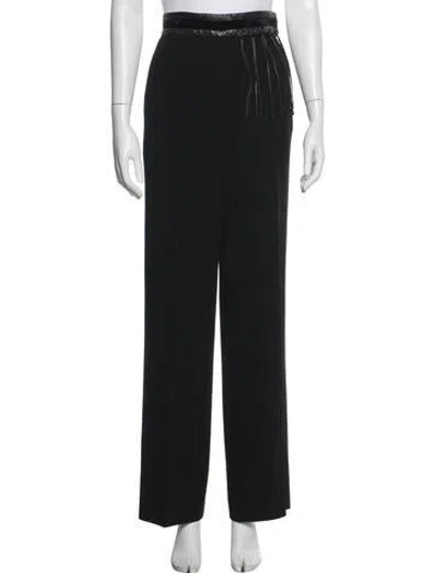 Pre-owned Escada Wool Wide Leg Pants In Black