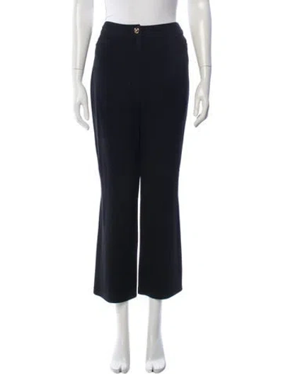 Pre-owned Escada Wool Wide Leg Pants In Black