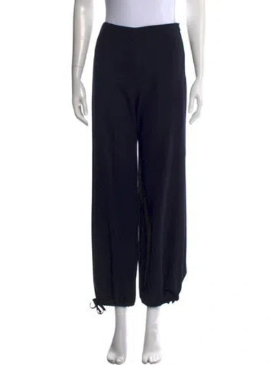Pre-owned Escada Wool Wide Leg Pants In Black