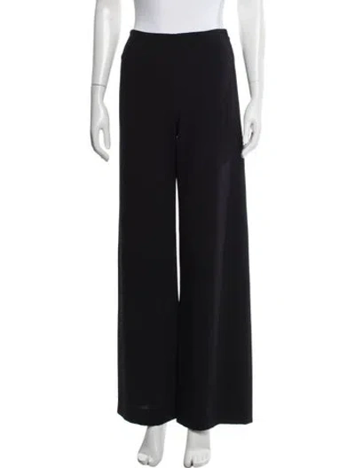 Pre-owned Escada Wool Wide Leg Pants In Black