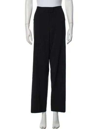 Pre-owned Escada Wool Wide Leg Pants In Black