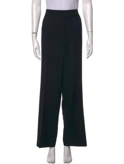 Pre-owned Escada Wool Wide Leg Pants In Black
