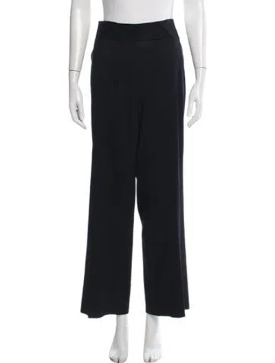 Pre-owned Escada Wool Wide Leg Pants In Black