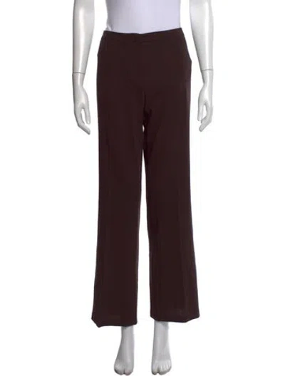 Pre-owned Escada Wool Wide Leg Pants In Black