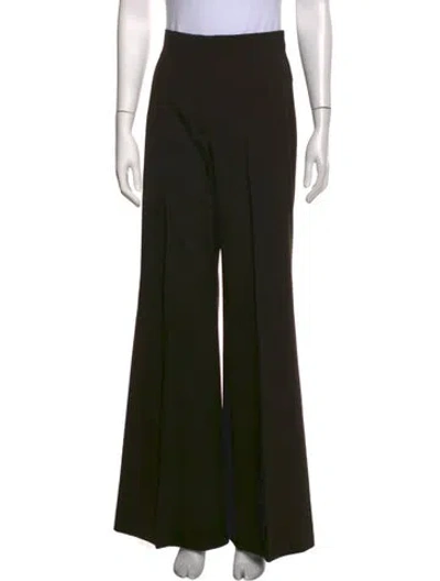 Pre-owned Escada Wool Wide Leg Pants In Black
