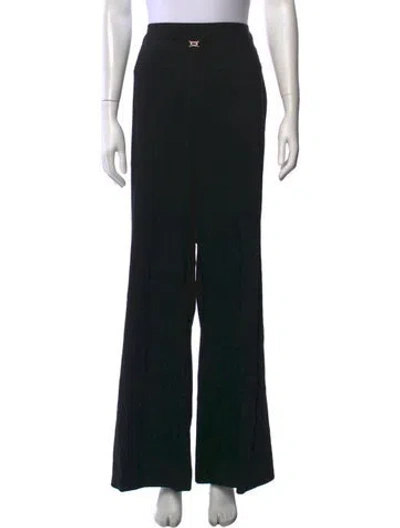 Pre-owned Escada Wool Wide Leg Pants In Black