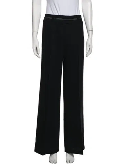 Pre-owned Escada Wool Wide Leg Pants In Black