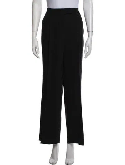 Pre-owned Escada Wool Wide Leg Pants In Black