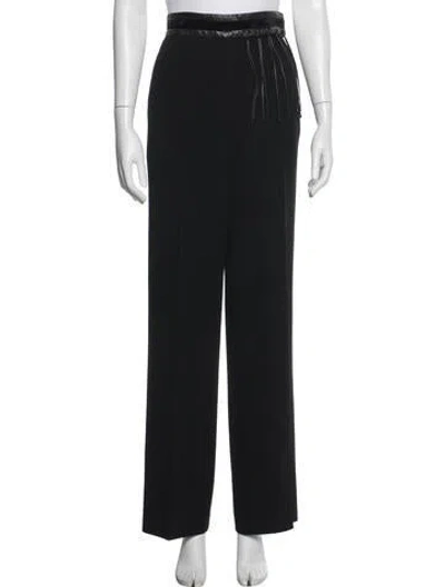 Pre-owned Escada Wool Wide Leg Pants In Black