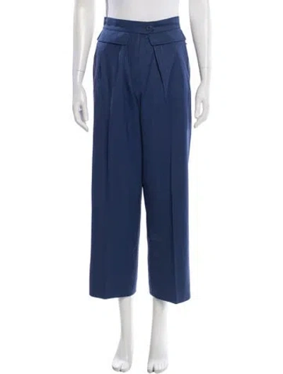 Pre-owned Escada Wool Wide Leg Pants In Blue