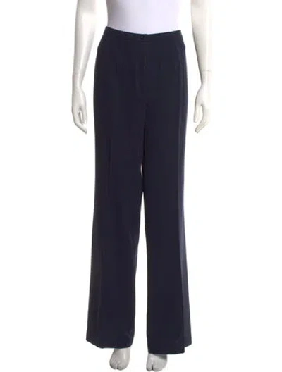 Pre-owned Escada Wool Wide Leg Pants In Blue