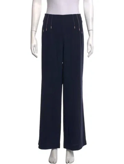 Pre-owned Escada Wool Wide Leg Pants In Blue