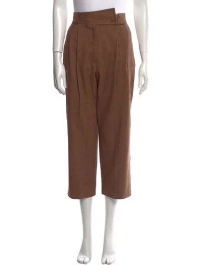 Pre-owned Escada Wool Wide Leg Pants In Brown