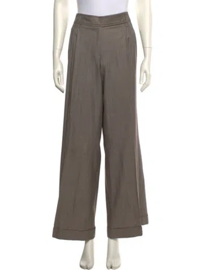 Pre-owned Escada Wool Wide Leg Pants In Brown