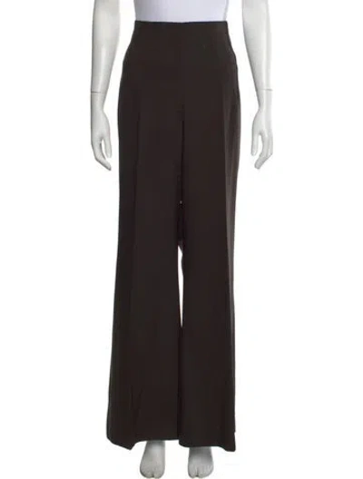 Pre-owned Escada Wool Wide Leg Pants In Brown