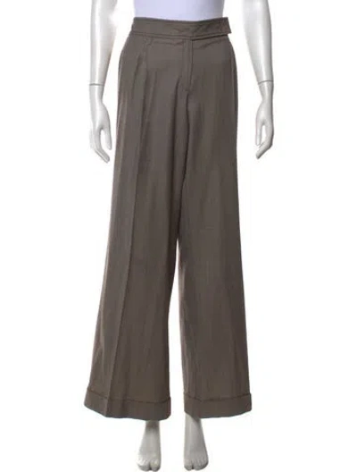 Pre-owned Escada Wool Wide Leg Pants In Brown