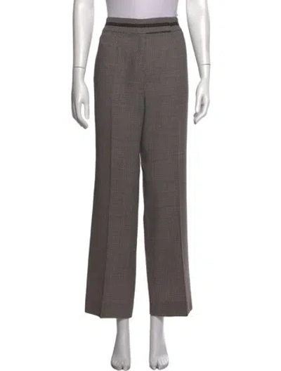 Pre-owned Escada Wool Wide Leg Pants In Brown