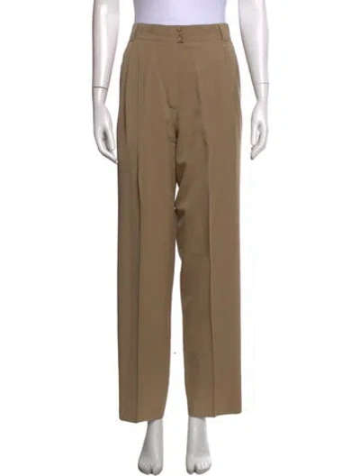 Pre-owned Escada Wool Wide Leg Pants In Brown