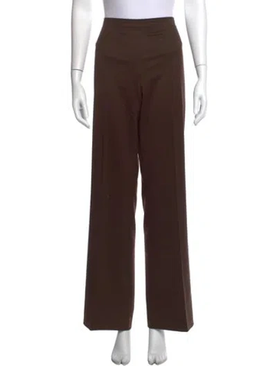 Pre-owned Escada Wool Wide Leg Pants In Brown