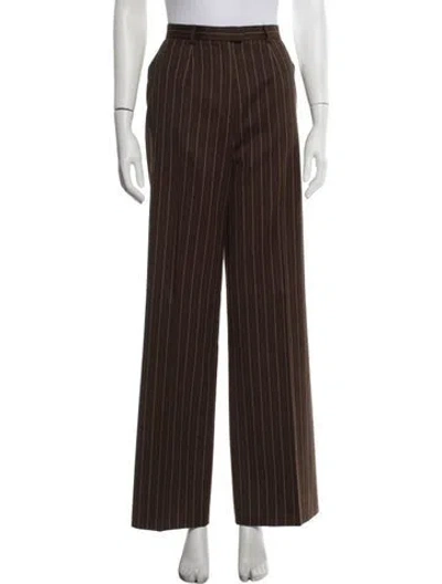 Pre-owned Escada Wool Wide Leg Pants In Brown