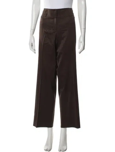 Pre-owned Escada Wool Wide Leg Pants In Brown