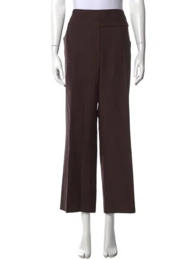 Pre-owned Escada Wool Wide Leg Pants In Brown