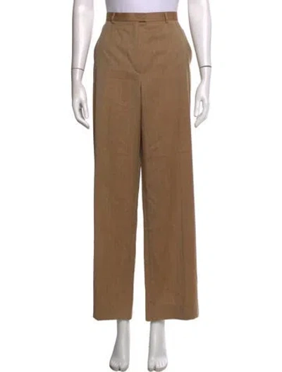 Pre-owned Escada Wool Wide Leg Pants In Brown