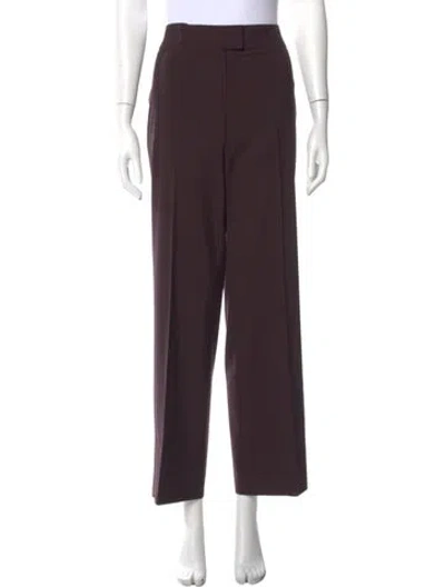 Pre-owned Escada Wool Wide Leg Pants In Brown