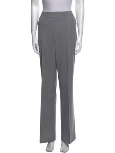 Pre-owned Escada Wool Wide Leg Pants In Gray