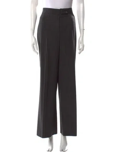 Pre-owned Escada Wool Wide Leg Pants In Gray