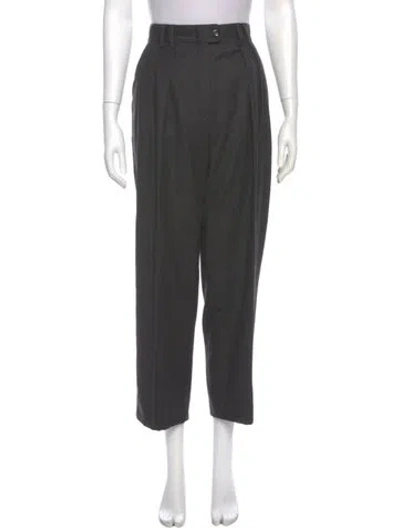 Pre-owned Escada Wool Wide Leg Pants In Gray